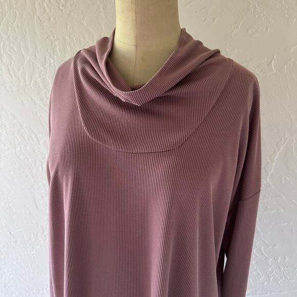 J JILL Pure Jill Womens Ribbed Knit Cowl Neck Tunic Large Modal Lagenlook Mature - Picture 5 of 11